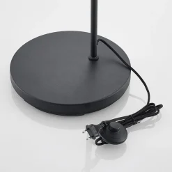 Lindby vloerlamp Trebale, zwart, hout, 154 cm, E27