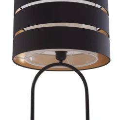 Lindby vloerlamp Tsomo, Ø 40 cm, zwart, stof, E27