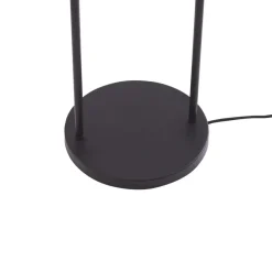 Lindby vloerlamp Tsomo, Ø 40 cm, zwart, stof, E27