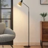 Lindby vloerlamp Vlada, 144 cm, messing, zwart, metaal