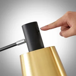 Lindby vloerlamp Vlada, 144 cm, messing, zwart, metaal