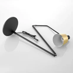 Lindby vloerlamp Vlada, 144 cm, messing, zwart, metaal