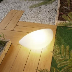 Lindby vloerlamp voor buiten Arani, wit, kunststof, stekker