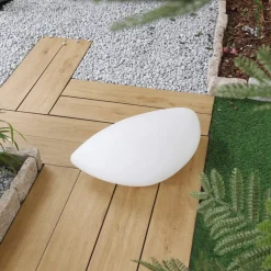 Lindby vloerlamp voor buiten Arani, wit, kunststof, stekker