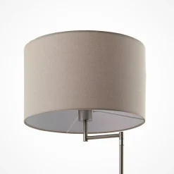 Lindby vloerlamp Zinia, nikkelkleurig, plank, USB-aansluiting