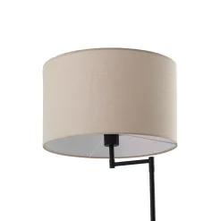 Lindby vloerlamp Zinia, zwart, plank, USB-aansluiting