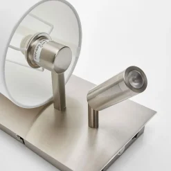 Lindby wandlamp Aiden, wit, nikkel, LED leeslampje