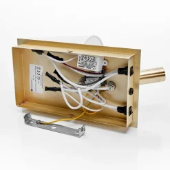 Lindby wandlamp Aiden, wit, messing, LED leeslampje