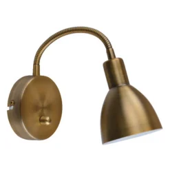 Lindby wandlamp Amrei, brons antiek, 42 cm, stekker, dimbaar