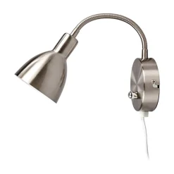 Lindby wandlamp Amrei, nikkelkleurig, 42cm, stekker, dimbaar