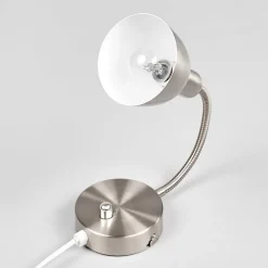 Lindby wandlamp Amrei, nikkelkleurig, 42cm, stekker, dimbaar