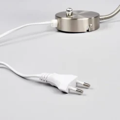 Lindby wandlamp Amrei, nikkelkleurig, 42cm, stekker, dimbaar