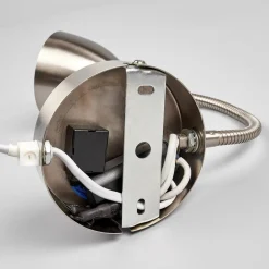 Lindby wandlamp Amrei, nikkelkleurig, 42cm, stekker, dimbaar