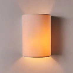 Lindby wandlamp Annalisa, hoogte 20 cm, wit, textiel