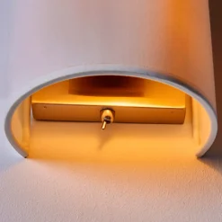 Lindby wandlamp Annalisa, hoogte 20 cm, wit, textiel