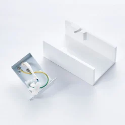 Lindby wandlamp Colja, hoekig, hoogte 16 cm, gips, wit