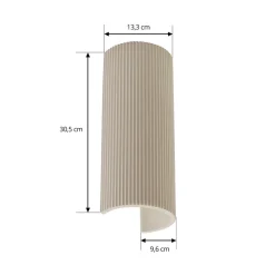 Lindby wandlamp Colja, rond, hoogte 30,5 cm, gips, beige