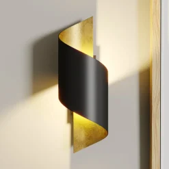 Lindby wandlamp Desirio, set van 3, zwart, goudkleurig, G9