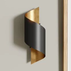 Lindby wandlamp Desirio, set van 3, zwart, goudkleurig, G9