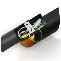 Lindby wandlamp Desirio, set van 3, zwart, goudkleurig, G9