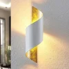 Lindby wandlamp Desirio, wit/goud, 35cm, metaal