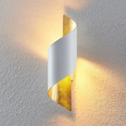 Lindby wandlamp Desirio, wit/goud, 35cm, metaal