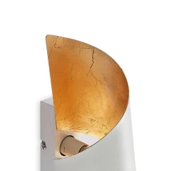 Lindby wandlamp Desirio, wit/goud, 35cm, metaal