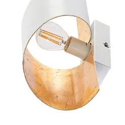 Lindby wandlamp Desirio, wit/goud, 35cm, metaal