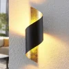Lindby wandlamp Desirio, zwart/goud, 35cm, metaal