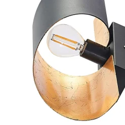 Lindby wandlamp Desirio, zwart/goud, 35cm, metaal