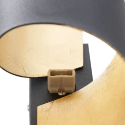 Lindby wandlamp Desirio, zwart/goud, 24cm, metaal
