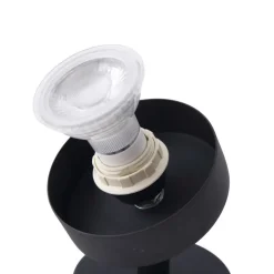 Lindby wandlamp Ediz, GU10, zwart, hout, Ø 12,7 cm