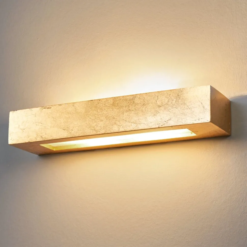 Lindby wandlamp Emina, goud, gips, 36cm, E14