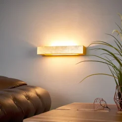 Lindby wandlamp Emina, goud, gips, 36cm, E14