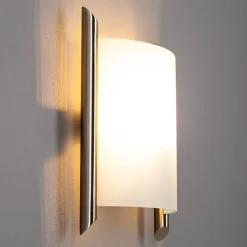 Lindby wandlamp Filippa, 20 cm, nikkel, glas, E27