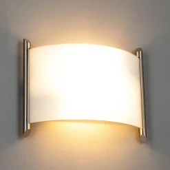 Lindby wandlamp Filippa, 31 cm, nikkel, glas, E27