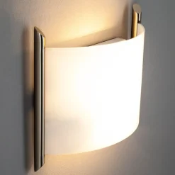 Lindby wandlamp Filippa, 31 cm, nikkel, glas, E27