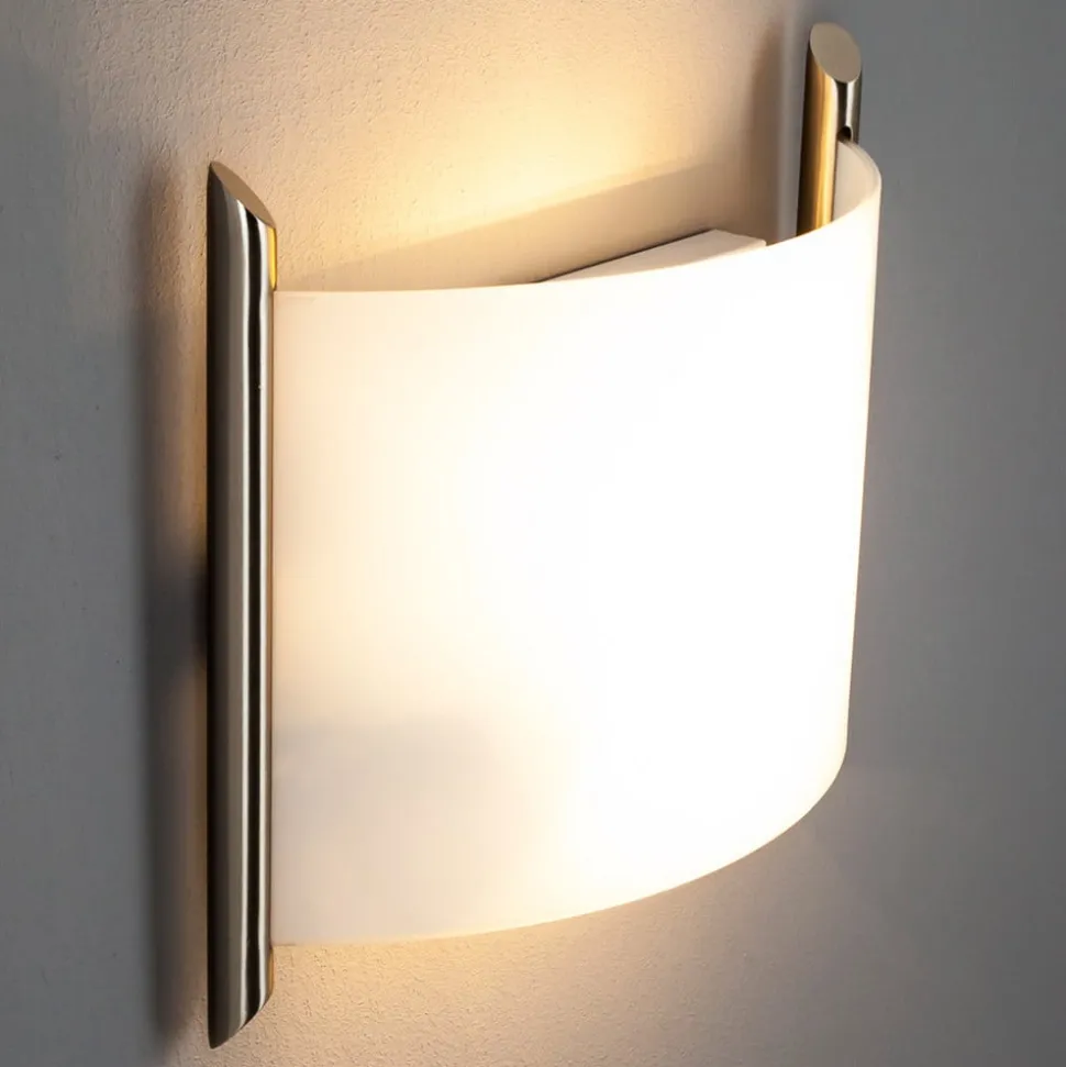 Lindby wandlamp Filippa, 31 cm, nikkel, glas, E27