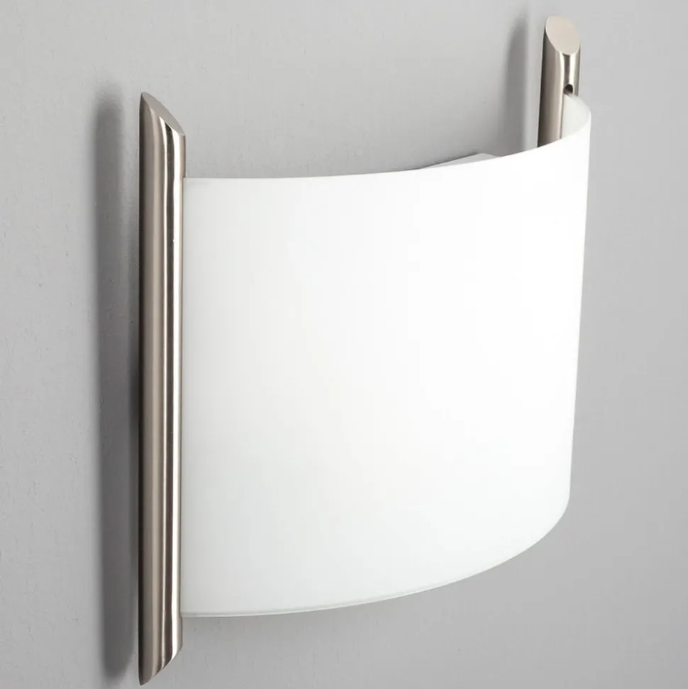 Lindby wandlamp Filippa, 31 cm, nikkel, glas, E27