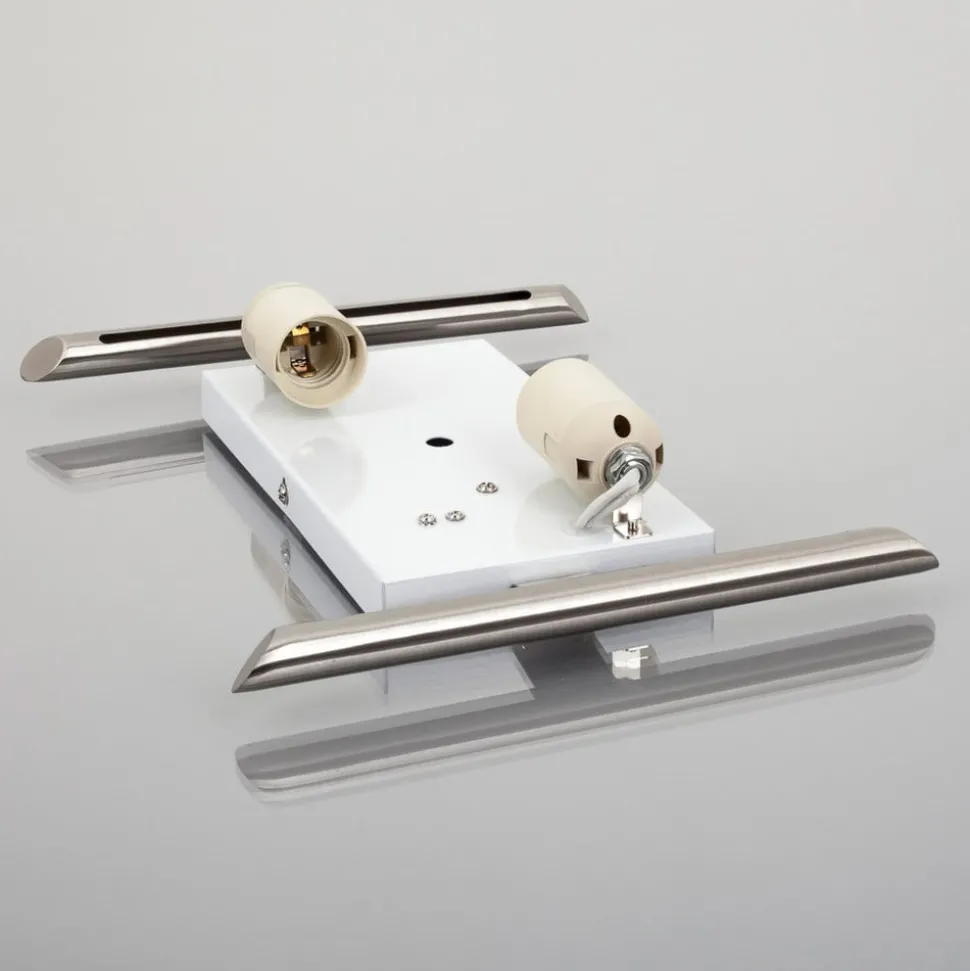 Lindby wandlamp Filippa, 31 cm, nikkel, glas, E27