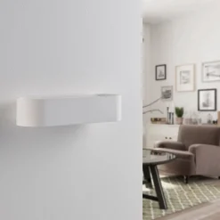 Lindby wandlamp Fioni, wit, gips, G9, 6,5 cm, overschilderbaar