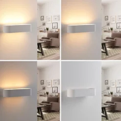 Lindby wandlamp Fioni, wit, gips, G9, 6,5 cm, overschilderbaar