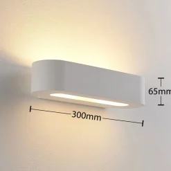 Lindby wandlamp Fioni, wit, gips, G9, 6,5 cm, overschilderbaar