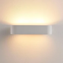 Lindby wandlamp Fioni, wit, gips, G9, 6,5 cm, overschilderbaar