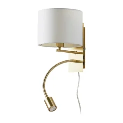 Lindby wandlamp Florens, messing, LED leeslamp, 23,5 cm