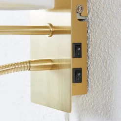 Lindby wandlamp Florens, messing, LED leeslamp, 23,5 cm