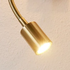 Lindby wandlamp Florens, messing, LED leeslamp, 23,5 cm