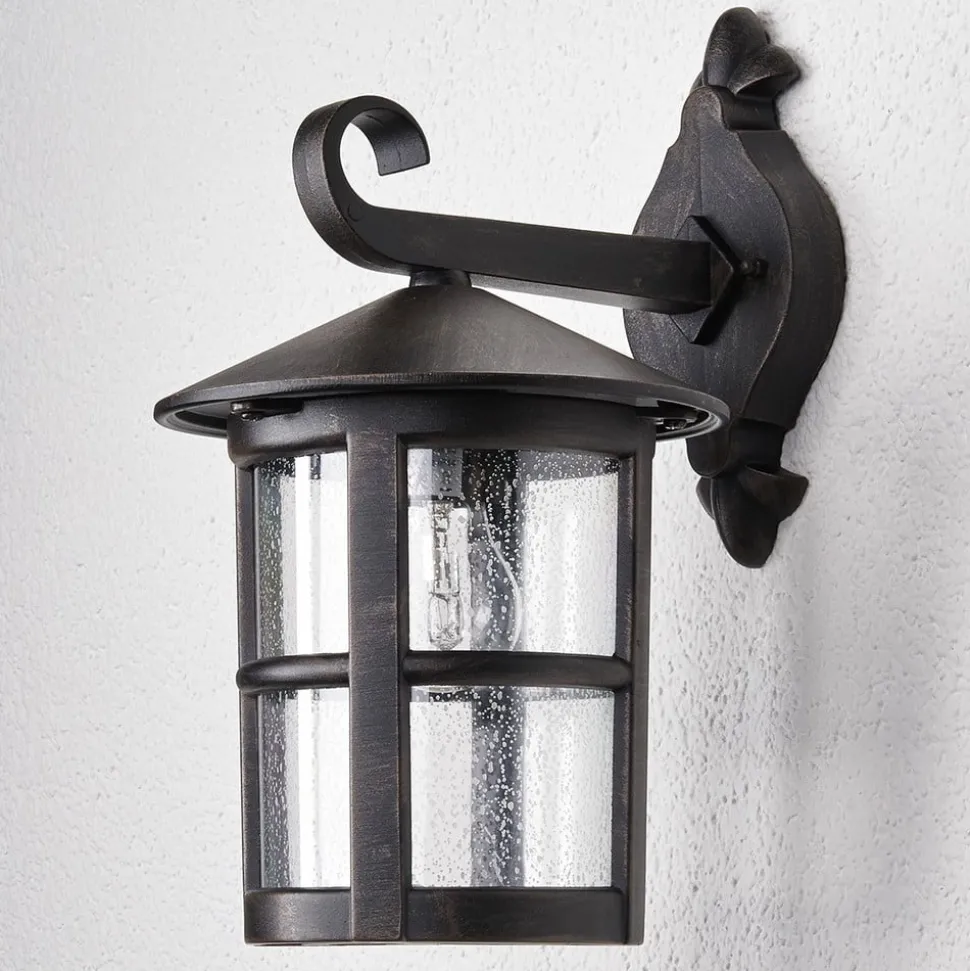 Lindby wandlamp Florentine, 35 cm, roestkleurig, aluminium, IP44