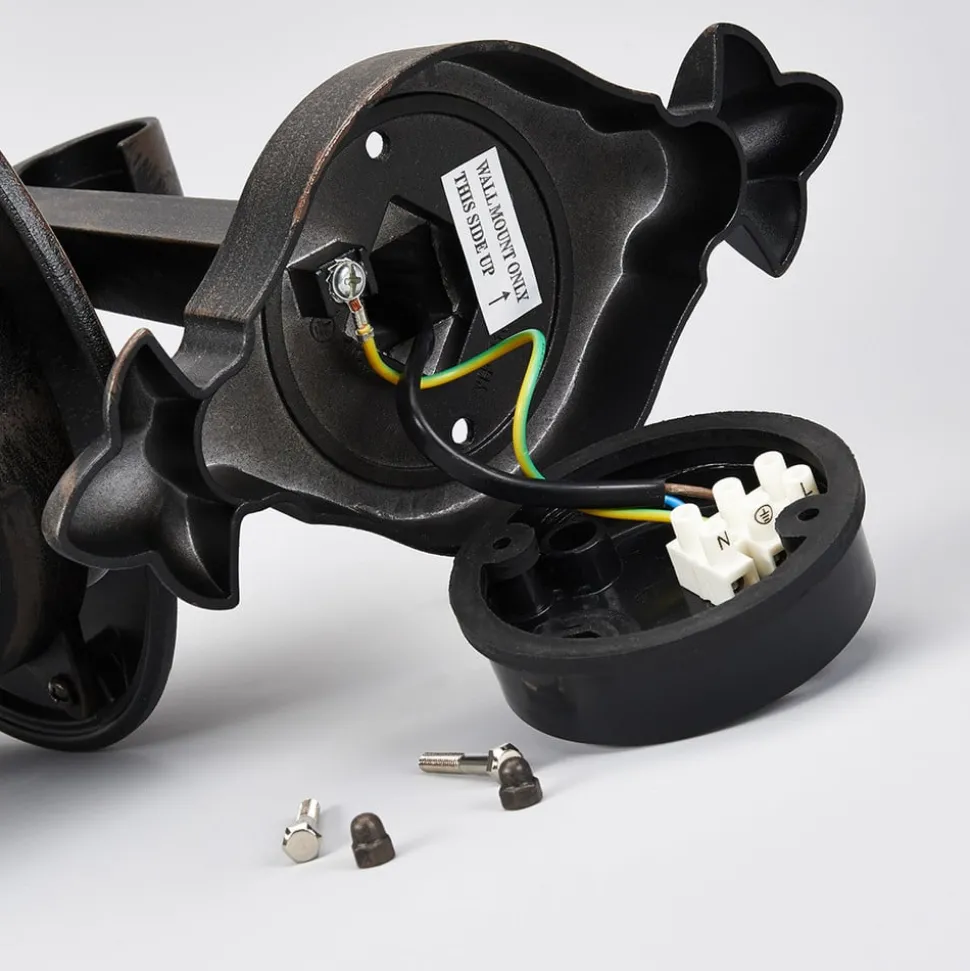 Lindby wandlamp Florentine, 35 cm, roestkleurig, aluminium, IP44