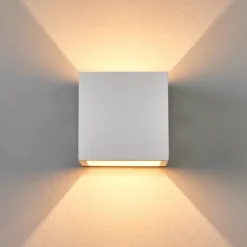 Lindby wandlamp Freja, wit, gips, G9